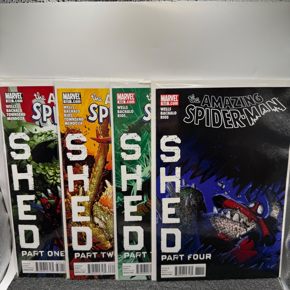 Marvel The Amazing Spider-Man Shed Set Issues 630 631 632 633 Chris Bachalo
